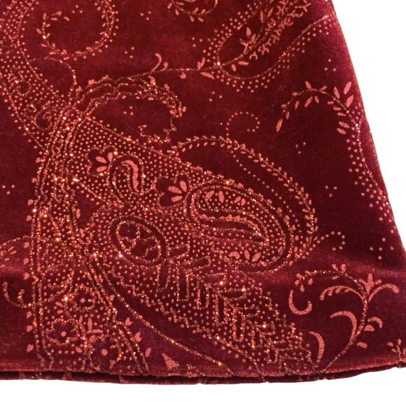 R&K Evening Cardigan & Tank Set Sz 14 Glittery Cocktail Party Stretch Red Velour - Picture 12 of 14